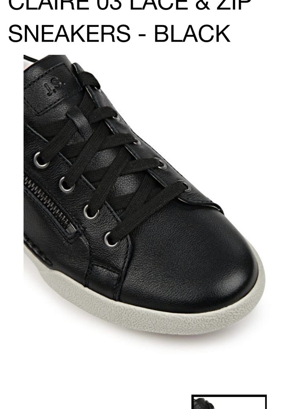 Josef Seibel Black Lace & Zip Casual Sneakers with White Sole